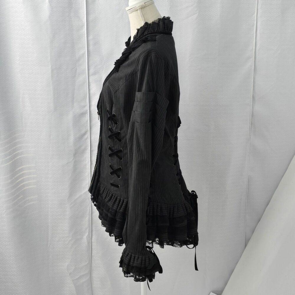 Spin Doctor 2XL Florence Victorian Gothic Steampunk Black Corset Lace Jacket - Picture 3 of 16